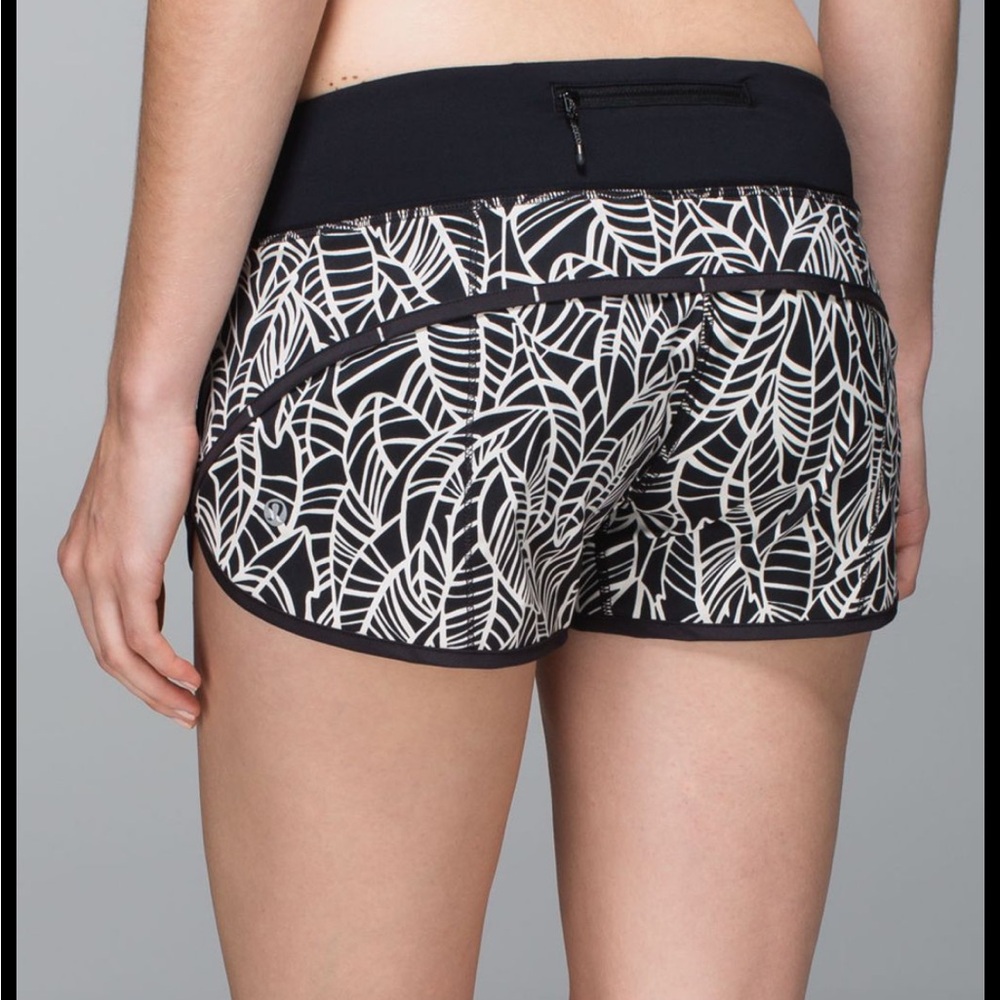 lululemon athletica Black and White Patterned Women's Shorts